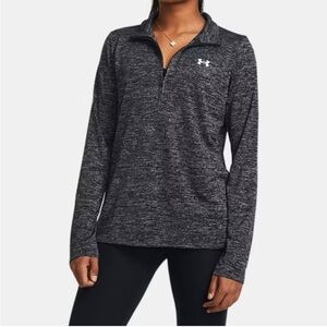 Under Armour Tech Twist Women’s Black White HeatGear Pullover 1/2 Zip Size M